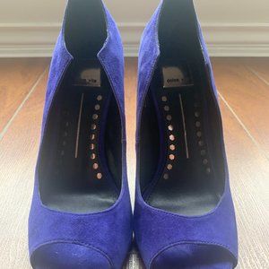 Dolce Vita 'Isabel' Peep Toe Purple Pump Suede Womens Size 8.5